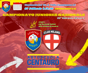 La Juniores Nazionale ospita il Club Milano per l’assalto al 4° posto