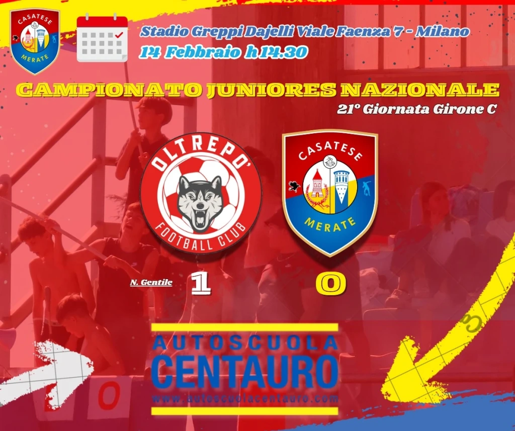 Momento difficile, ma il cuore della Casatese Merate non si ferma