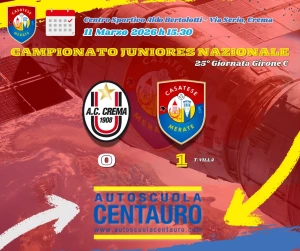 Ritorno alla vittoria per la Juniores: un 1-0 a Crema che fa morale