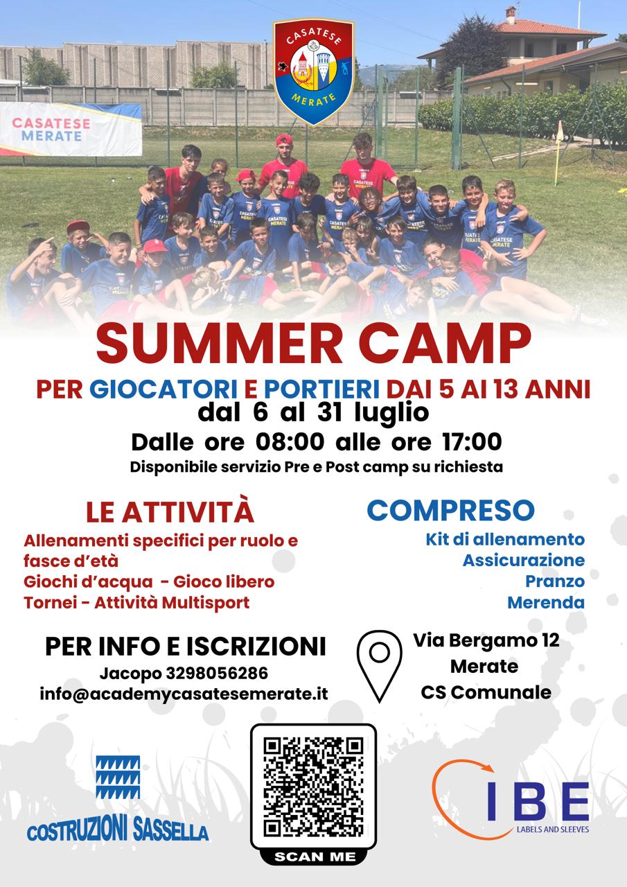Locandina Summer Camp Casatese Merate 2026